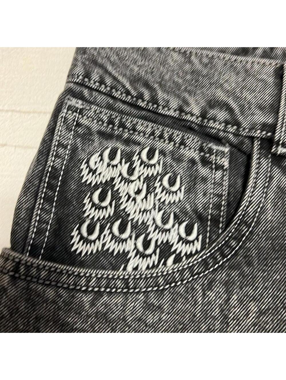 NWOT Missing Purpose Acid Wash Baggy Wide Leg Jeans Men's Large Streetwear Y2K - Picture 5 of 9